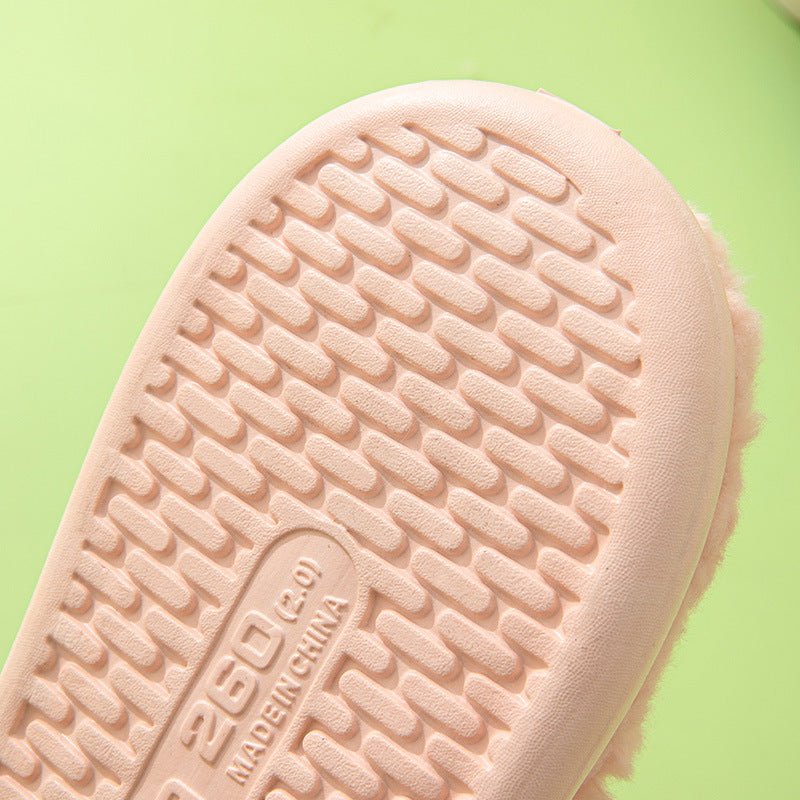 Wholesale thickened winter home warm cotton shoes stepping on feces feeling comfortable slippers